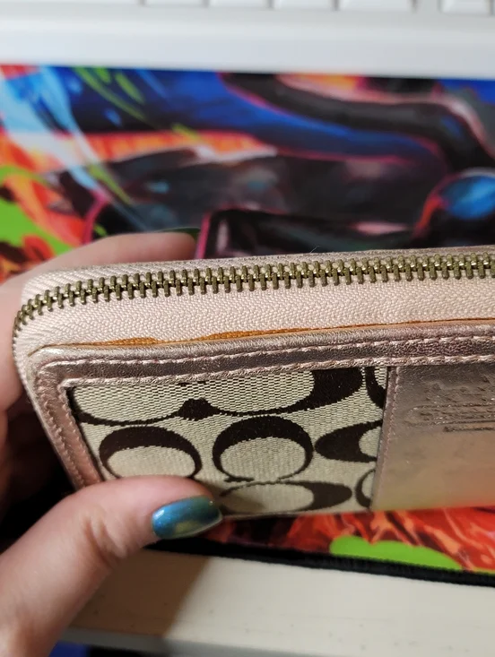 Coach Signature Long Wallet Total Pattern Canvas Beige And Rose Gold - Picture 14 of 14